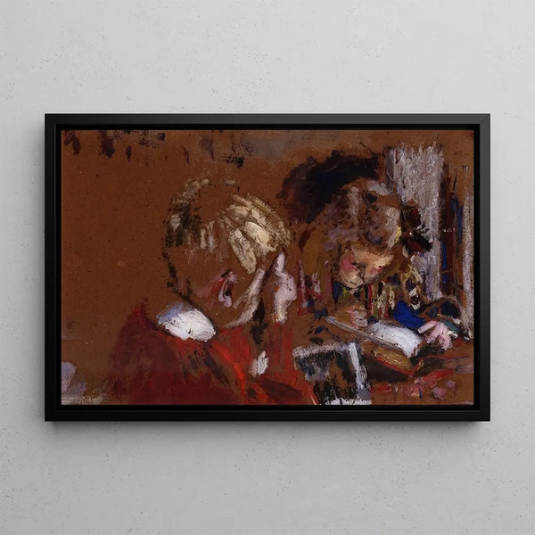 Children Reading - Édouard Vuillard — framed artwork on a wall