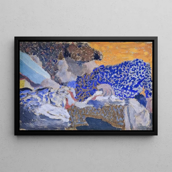 Two workers in the sewing workshop - Édouard Vuillard — framed artwork on a wall