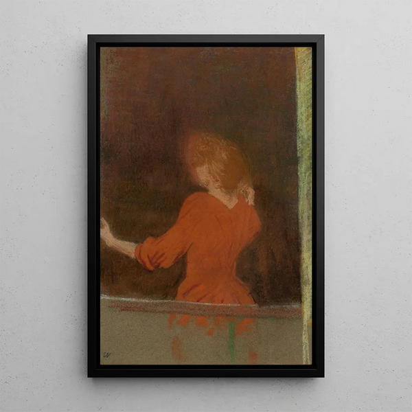 Woman in Red - Édouard Vuillard — framed artwork on a wall