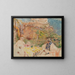 Women and child at the Clos by Cézanne - Édouard Vuillard — framed artwork on a wall