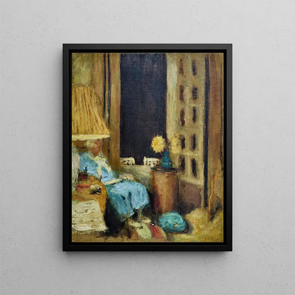 Open Window on the Night - Édouard Vuillard — framed artwork on a wall