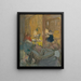 Interior painting with three characters - Édouard Vuillard — framed artwork on a wall