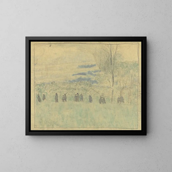 Landscape with Walkers - Édouard Vuillard — framed artwork on a wall
