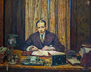 Lucien Rosengart at his workspace - Édouard Vuillard — artwork view