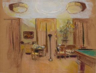 Lucy Hessel and Lulu in the grand salon at Les Clayes - Édouard Vuillard — artwork view