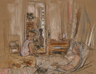 Lulu at Madame Hessel's bedside at the Château des Clayes - Édouard Vuillard — artwork view