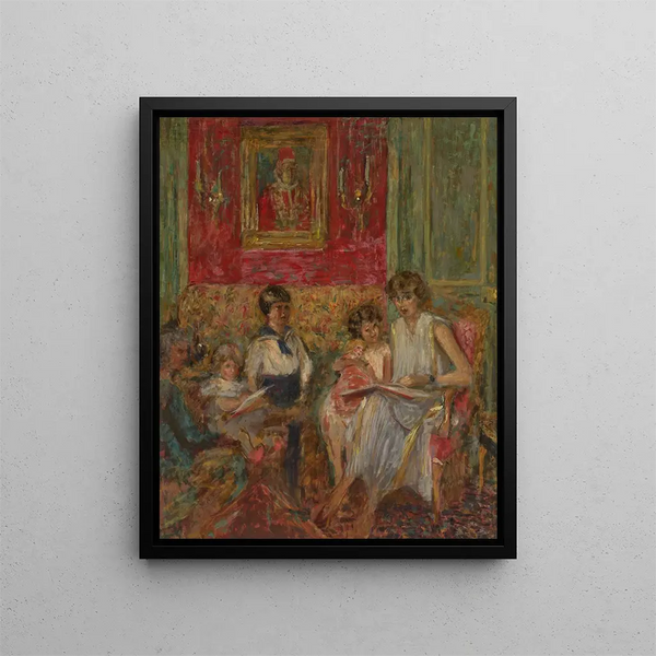 Madame Jean Bloch et ses enfants - Édouard Vuillard — framed artwork on a wall