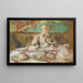 Madame Vuillard at the dinner table - Édouard Vuillard — framed artwork on a wall