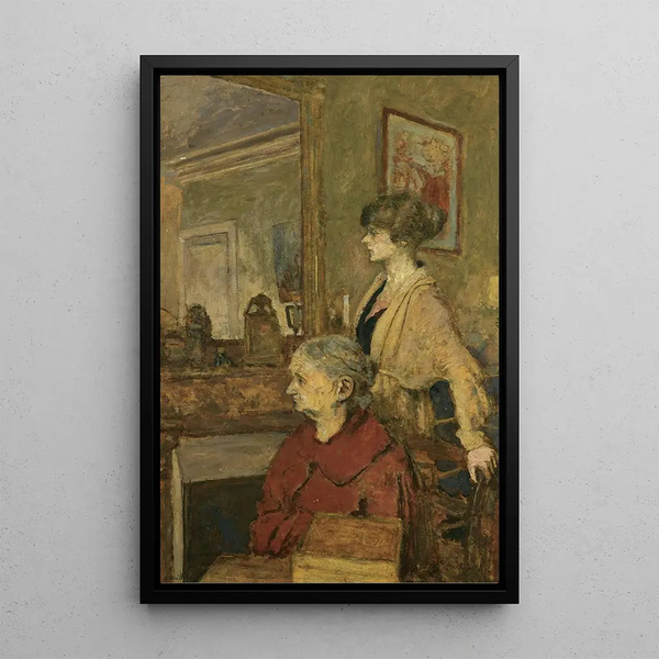 Madame Vuillard and Annette Rue de Calais - Édouard Vuillard — framed artwork on a wall