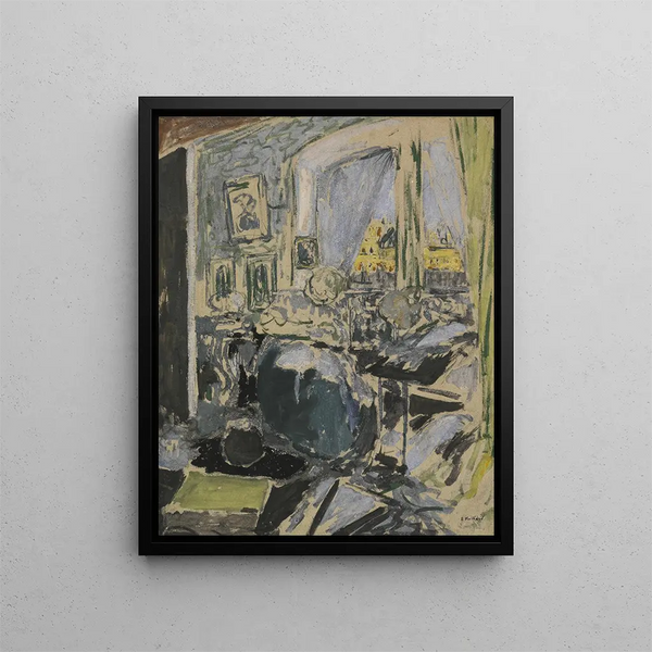 Madame Vuillard sewing next to the window – Édouard Vuillard — framed artwork on a wall