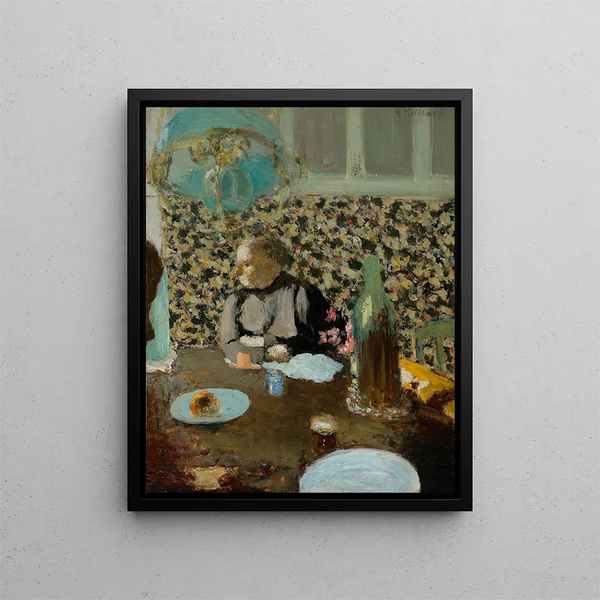 Madame Vuillard under the green suspension - Édouard Vuillard — framed artwork on a wall