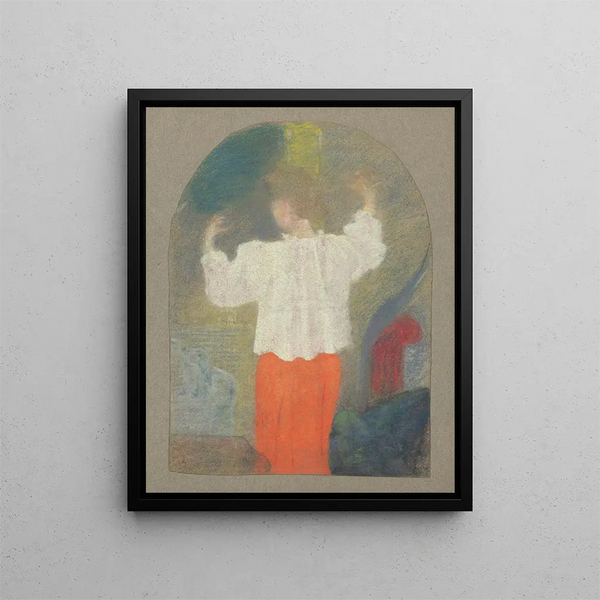 Marie en caraco faisant sa toilette – Édouard Vuillard — framed artwork on a wall
