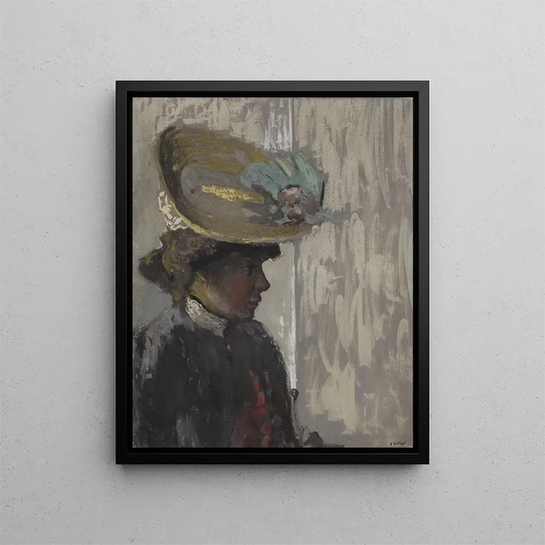 Model with Large Hat - Édouard Vuillard — framed artwork on a wall
