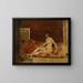 Nude on a floral patterned red cover - Édouard Vuillard — framed artwork on a wall