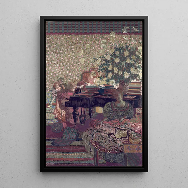 Characters in an Interior The Music - Édouard Vuillard — framed artwork on a wall