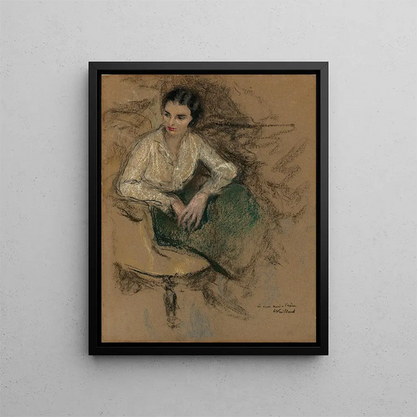 Portrait of Irène Montanet (Case Conflict) - Édouard Vuillard — framed artwork on a wall