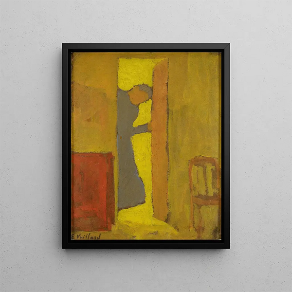 La mère de l'artiste ouvre une porte - Édouard Vuillard — framed artwork on a wall