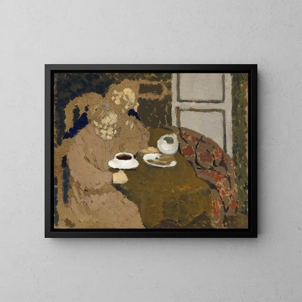 Two women drinking coffee - Édouard Vuillard — framed artwork on a wall