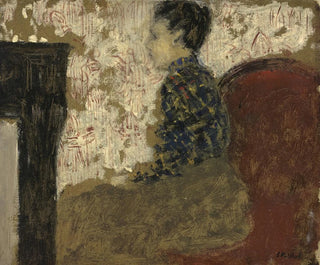 a seated woman by the fireplace - Édouard Vuillard — artwork view