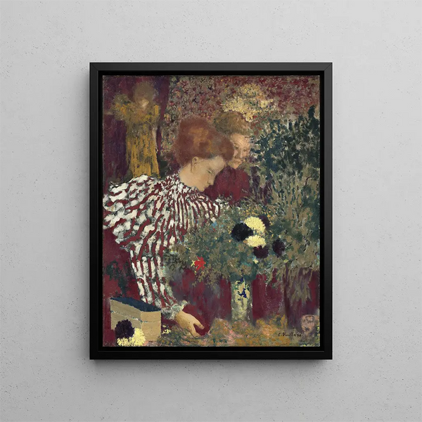 Woman in striped dress - Édouard Vuillard — framed artwork on a wall
