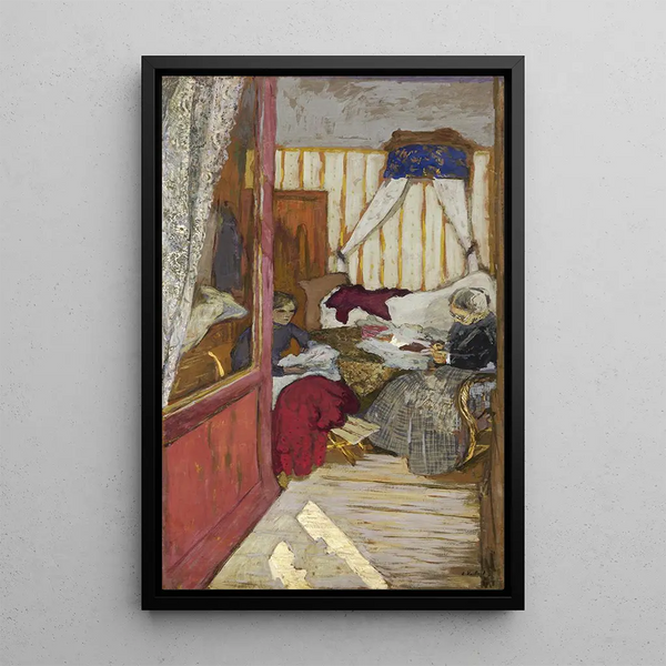 Women sewing - Édouard Vuillard — framed artwork on a wall
