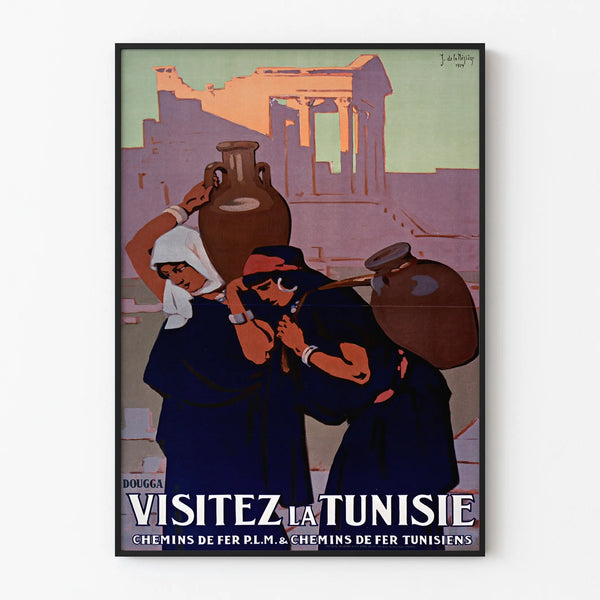 Vintage Poster Dougga Visit Tunisia - Wall Decoration