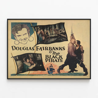 Vintage poster of Douglas Fairbanks - The Black Pirate — framed artwork on a wall