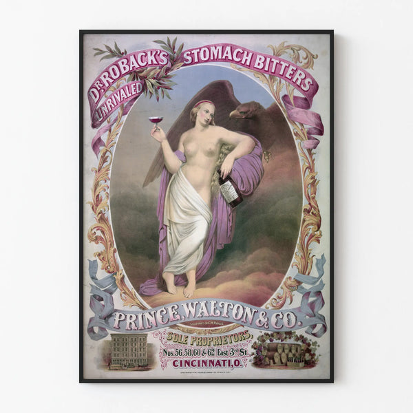 Vintage Poster of Dr. Roback's Stomach Bitters - Retro Wall Decoration