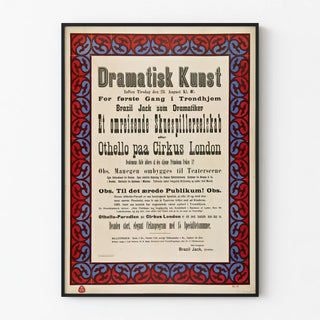 Vintage Theater Poster Dramatisk Kunst with Ornamental Frame