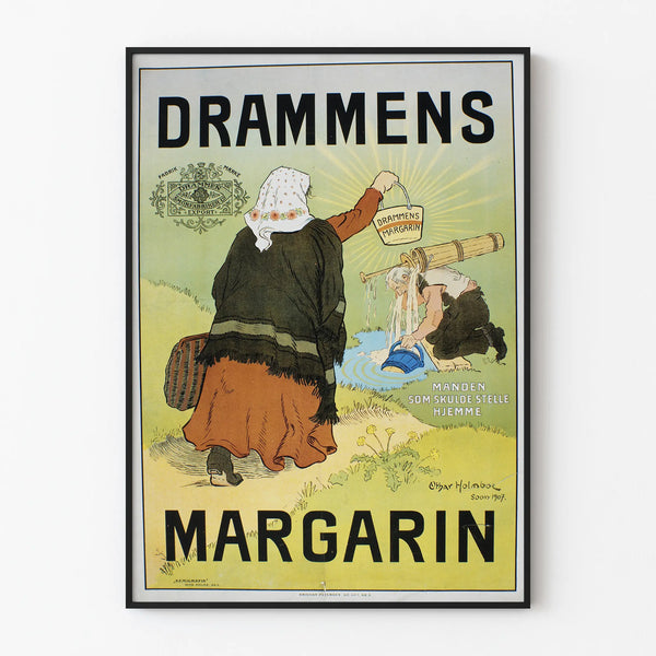 Vintage Drammens Margarine Poster Wall Decoration