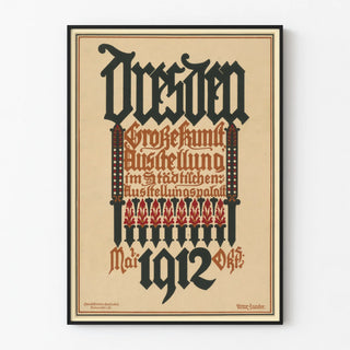 Vintage Dresden 1912 Art Exhibition Poster