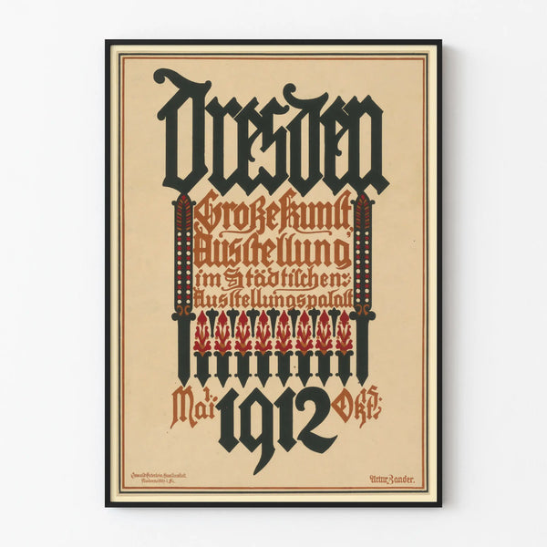 Vintage Dresden 1912 Art Exhibition Poster