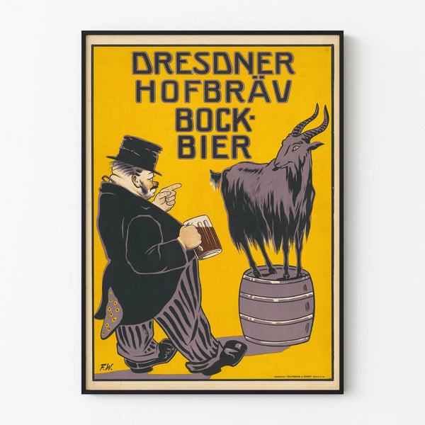 Vintage Poster Dresdner Hofbräu Bock Beer for Wall Decoration