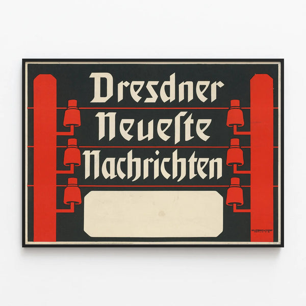 Vintage Poster Dresdner Neueste Nachrichten – Graphic Wall Decoration — framed artwork on a wall