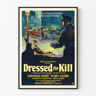 Vintage cinema poster Dressed to Kill retro aesthetic