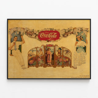 Vintage Coca-Cola Poster of Elegance and Freshness — framed artwork on a wall