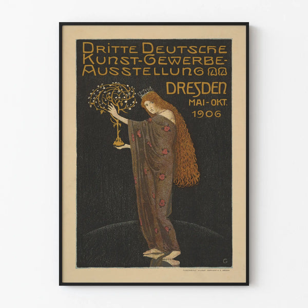 Vintage Poster for Applied Art Exhibition Dresden 1906