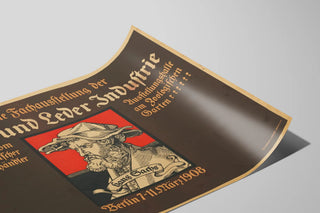 Vintage poster for leather and footwear industry exhibition 1908 — artwork view