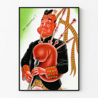 Vintage Bagpiper Musician Poster - The Breath