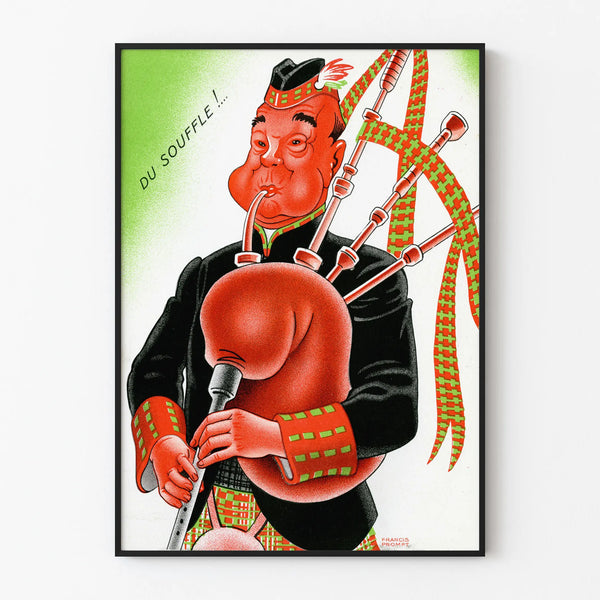 Vintage Bagpiper Musician Poster - The Breath
