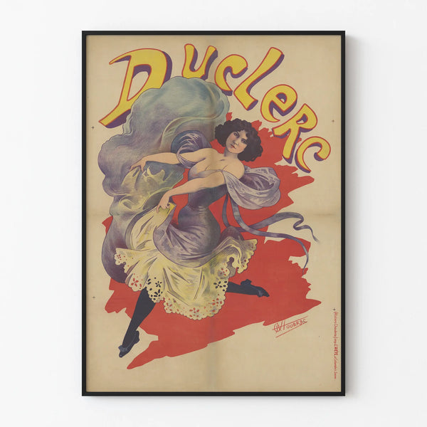 Vintage poster Duclerc dancer in motion decorative