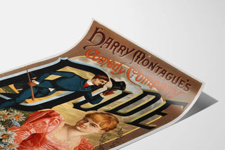 Vintage poster of Harry Montague's Comedy Company Pride period costumes