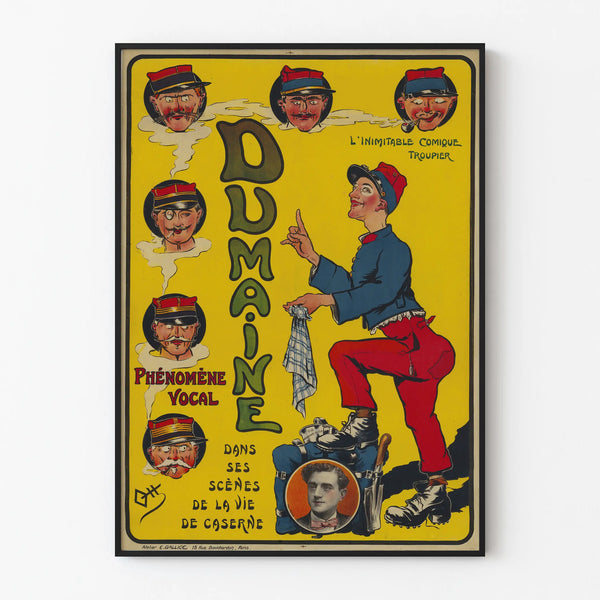 Vintage Dumaine comic soldier poster - Retro wall decoration