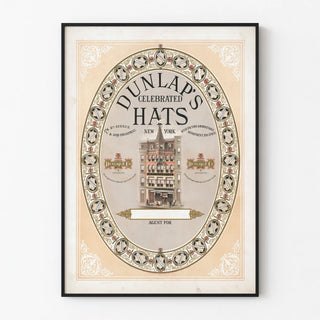 Vintage Poster Dunlap's Celebrated Hats New York