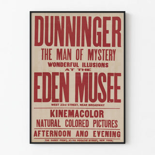 Vintage Poster Dunninger Mystery at the Eden Museum