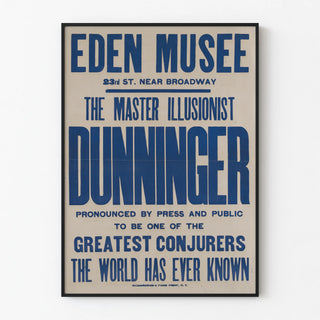 Vintage Poster of Magician Dunninger at the Eden Museum