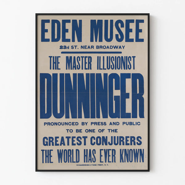 Vintage Poster of Magician Dunninger at the Eden Museum