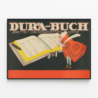 Vintage Poster DURA-BUCH Permanent Accounting Book — framed artwork on a wall