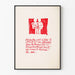 Minimalist Poster with Illustration and Red Handwritten Text