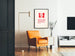 Minimalist Poster with Illustration and Red Handwritten Text